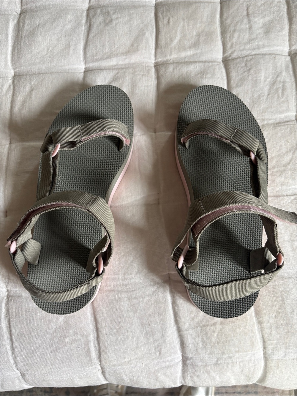 Teva Olive and Pink Adjustable Strap Sandals for Women